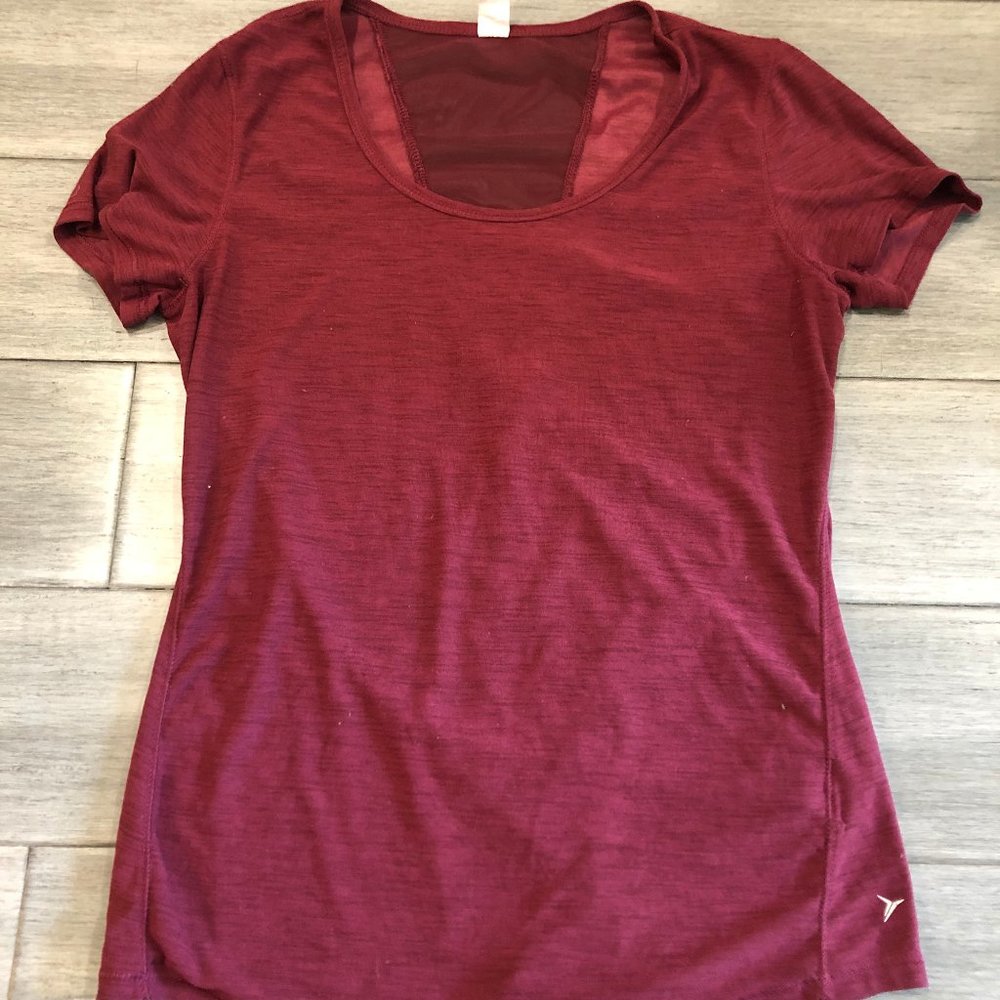 Old Navy Maroon Workout Shirt